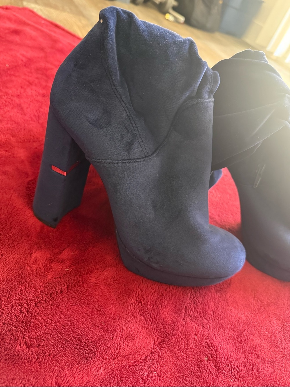 Call It Spring Navy Suede Over-the-Knee Block Heel Boots
